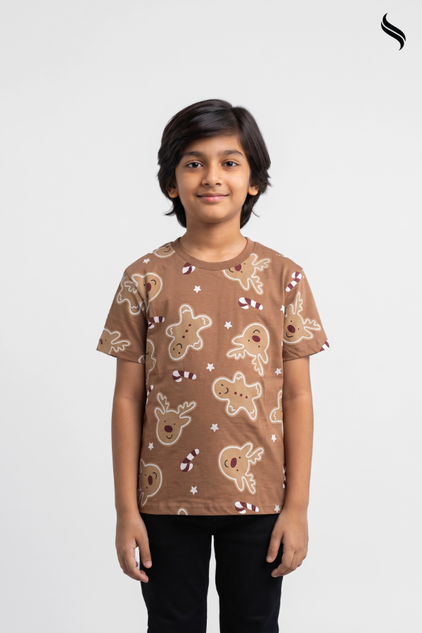 SEESHELL Boys' Printed Knit T-Shirt – Chocolate Malt (Chocolate Malt Color) 02