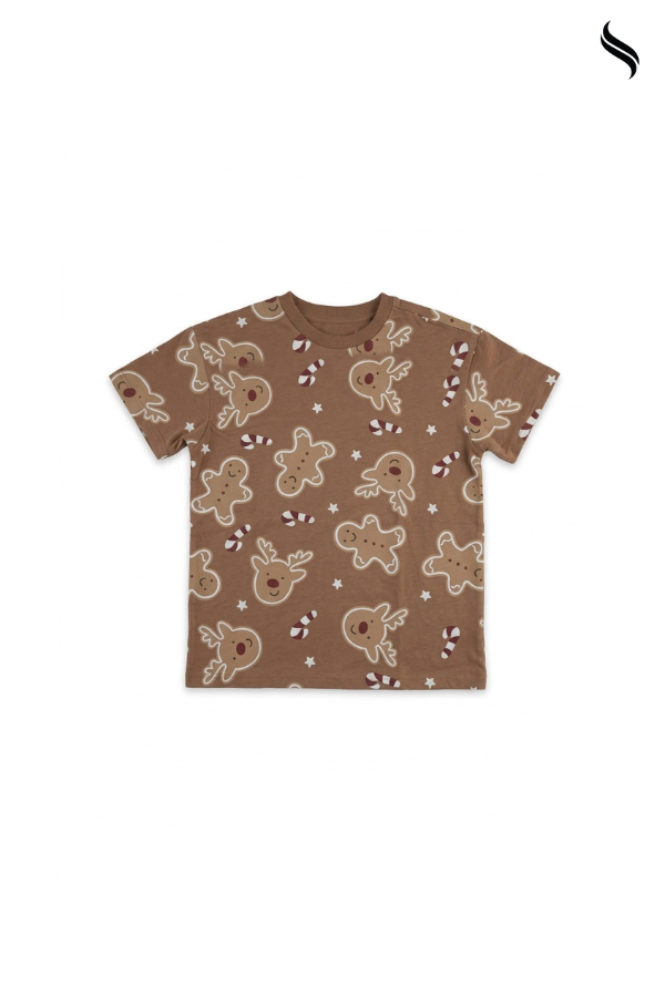 SEESHELL Boys' Printed Knit T-Shirt – Chocolate Malt (Chocolate Malt Color) 04