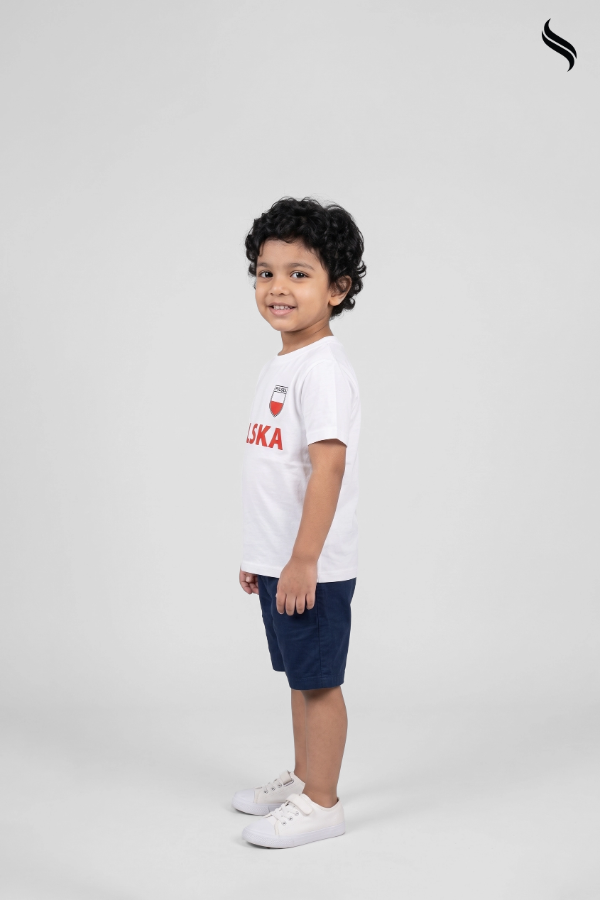 SEESHELL Kid's Boys T-Shirt Cotton Regular Fit Print Red White (White Color) 03