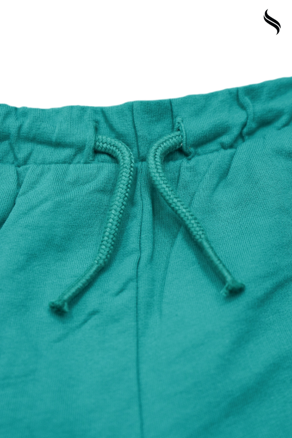 SEESHELL Kid's French Terry Unisex Sweat shorts Bright Teal (Bright Teal Color) 03