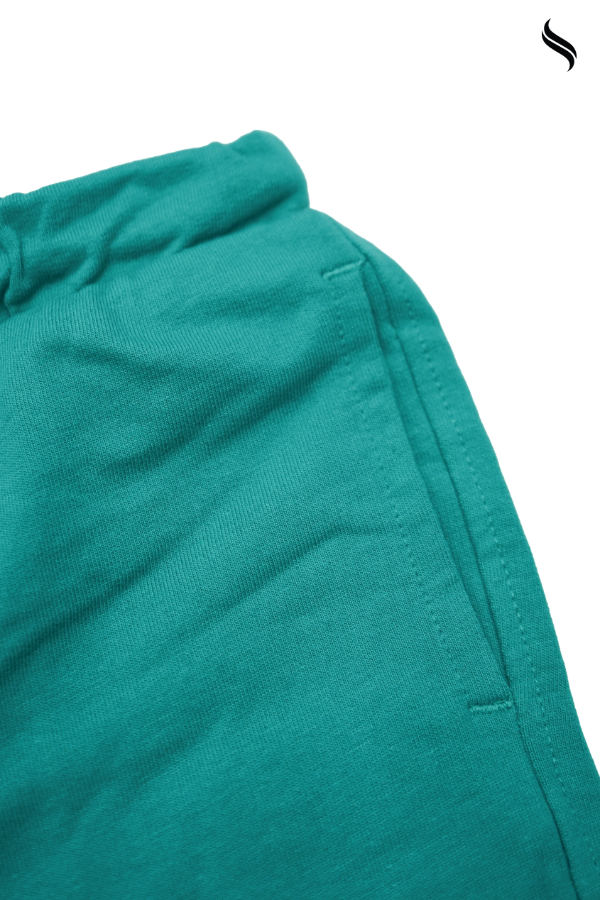 SEESHELL Kid's French Terry Unisex Sweat shorts Bright Teal (Bright Teal Color) 04