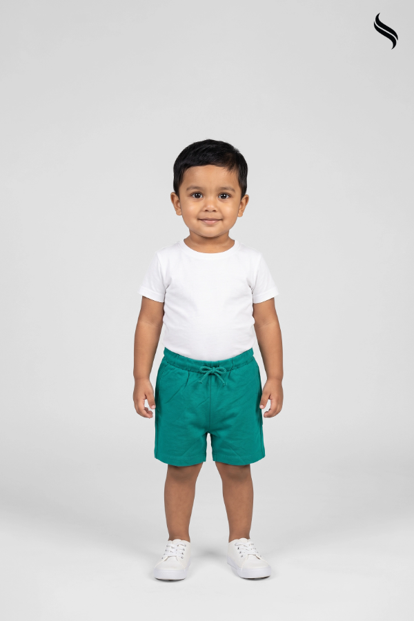 SEESHELL Kid's French Terry Unisex Sweat shorts Bright Teal (Bright Teal Color) 05