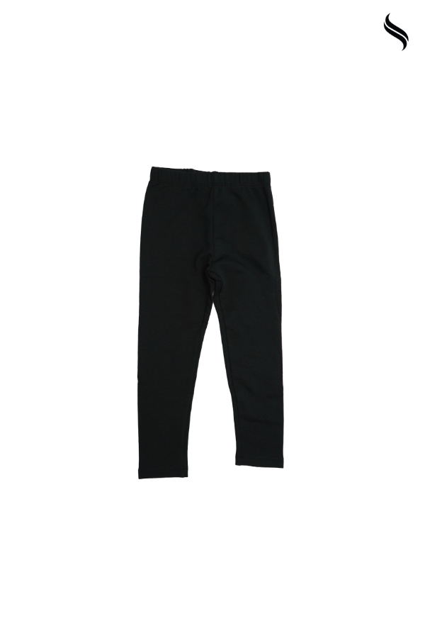 SEESHELL Kid's Girl Woven Bonded Fleece Leggings Black (Black Color) 06