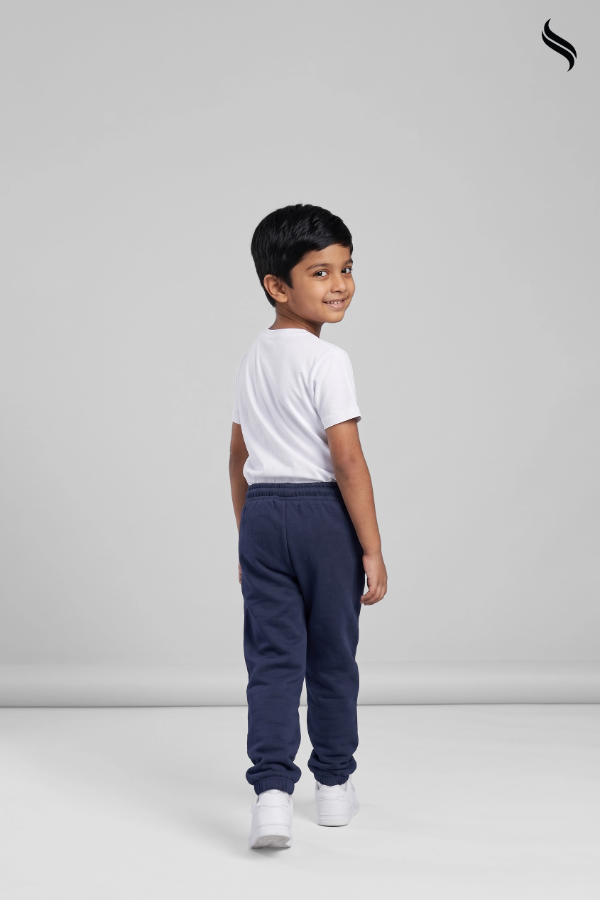 SEESHELL Kid's Jogger Unisex Cotton Graphic Print Navy blue (Navy blue Color) 01