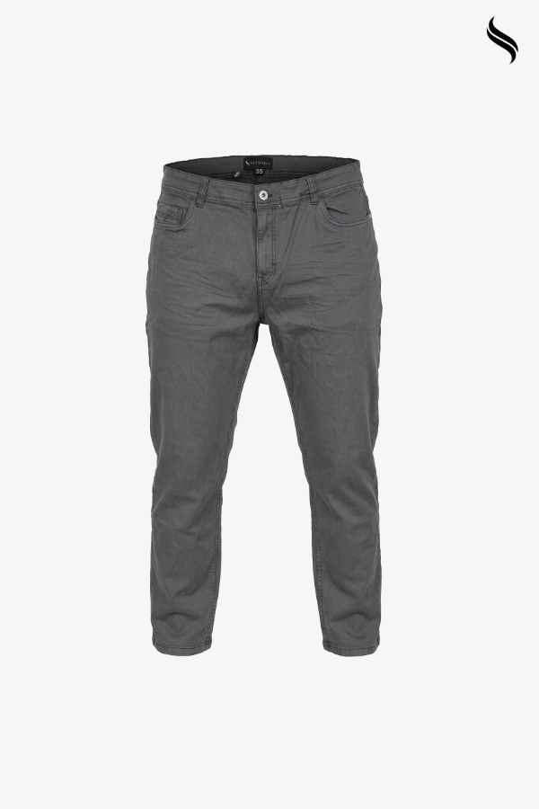 SEESHELL Men's Cotton Twill Denim Straight Leg Charcoal Grey (Charcoal Grey Color) 01