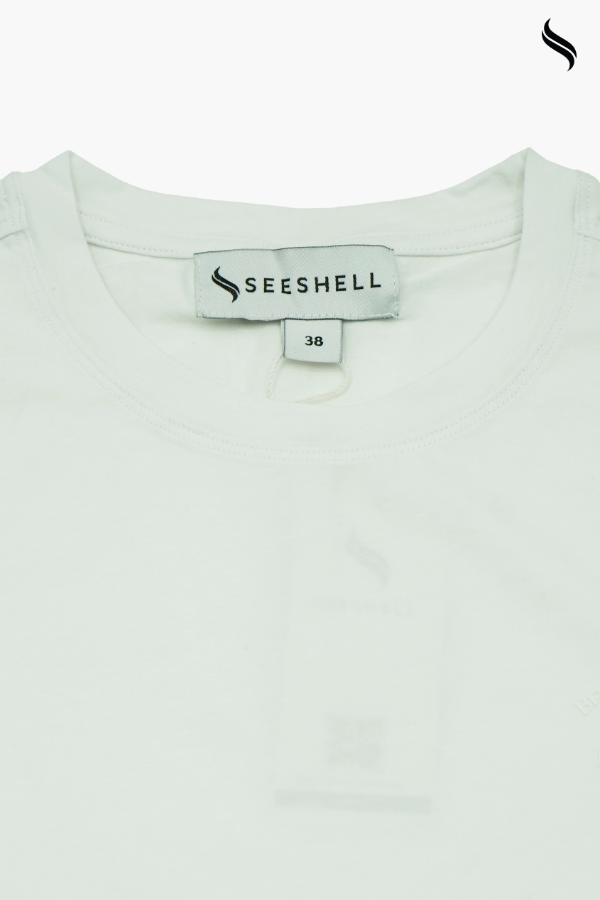 SEESHELL Men's Essential Solid Knit T-Shirt – White (White Color) 02