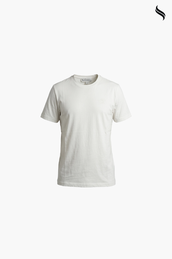 SEESHELL Men's Essential Solid Knit T-Shirt – White (White Color) 05