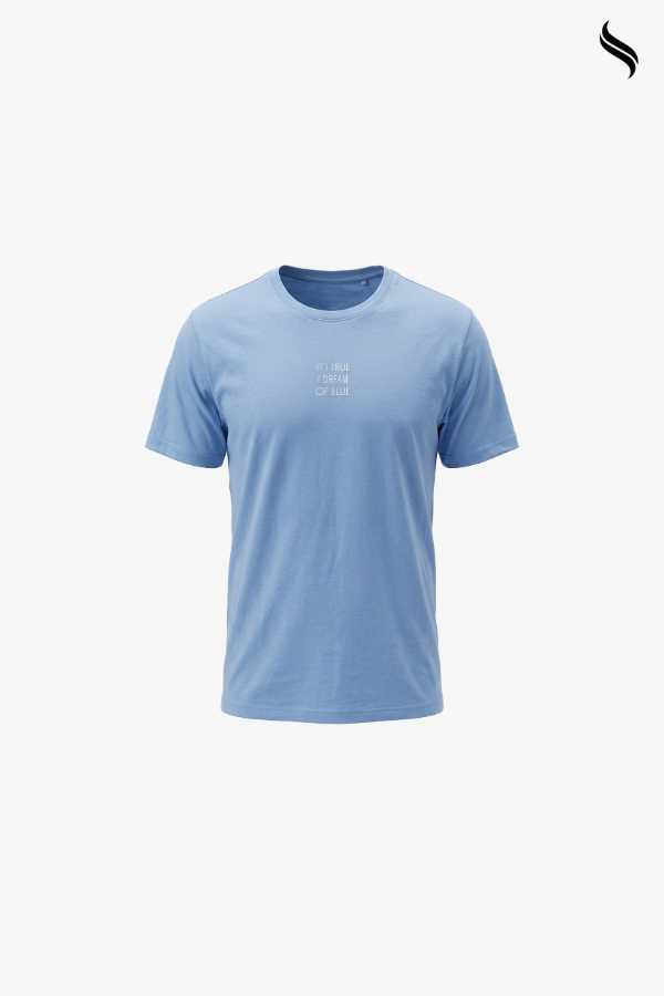 SEESHELL Men's Graphic Knit T-Shirt – Light Blue (Light Blue Color) 03