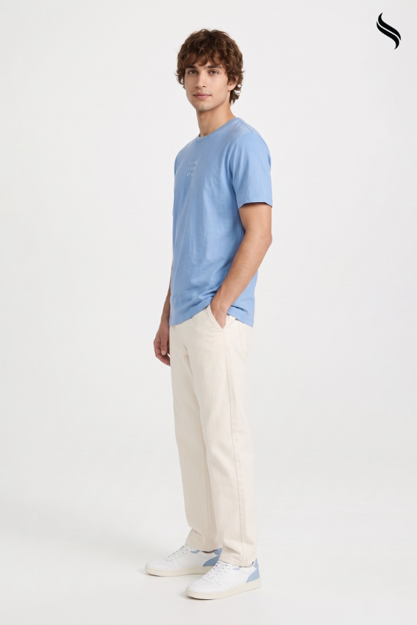 SEESHELL Men's Graphic Knit T-Shirt – Light Blue (Light Blue Color) 05
