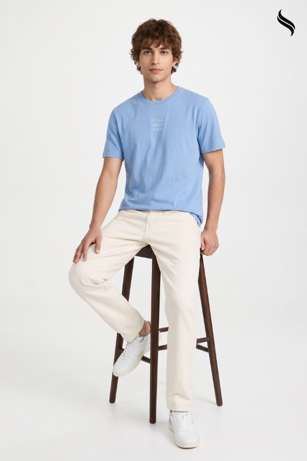 SEESHELL Men's Graphic Knit T-Shirt – Light Blue (Light Blue Color) 06