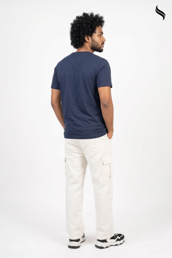 SEESHELL Men's Henley Pocket T-Shirt – Navy Blue (Dark Blue Color) 01