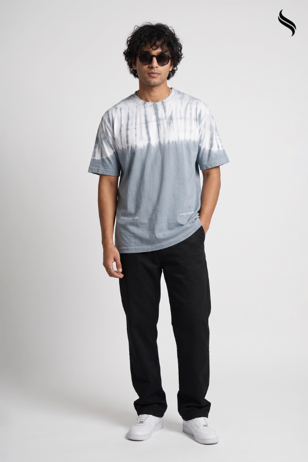 SEESHELL Men's Tie-Dye Relaxed T-Shirt – Slate Blue