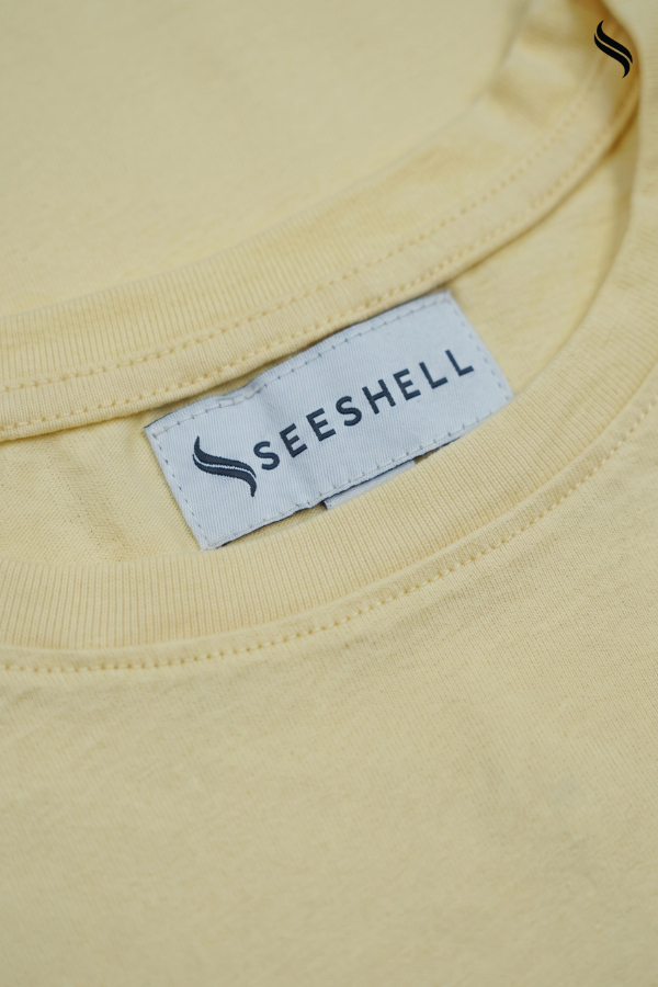 SEESHELL Women's Knit Graphic T-Shirt – Pastel Yellow (Pastel Yellow Color) 02