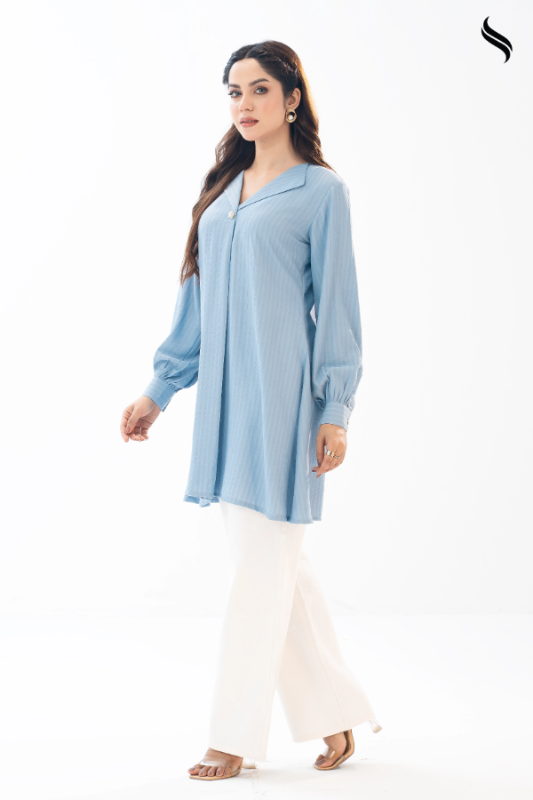 Sky Blue Blended Fabric Top (Sky Blue Color) 01