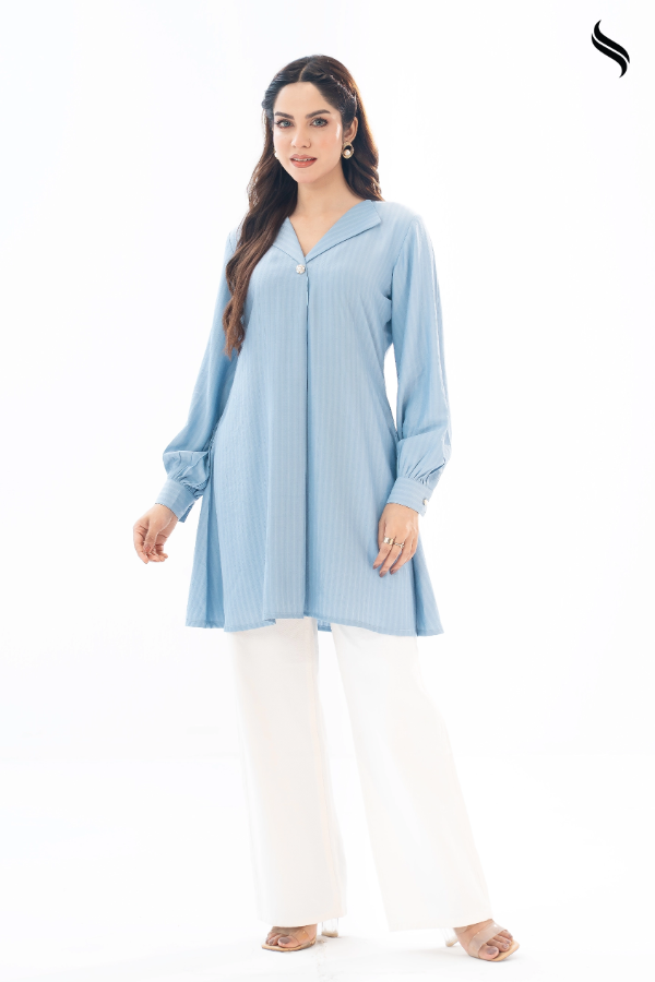 Sky Blue Blended Fabric Top (Sky Blue Color) 02