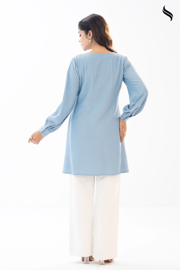 Sky Blue Blended Fabric Top (Sky Blue Color) 04