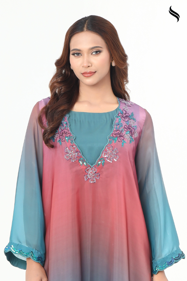 Teal shaded zardosi work Exclusive two piece set (Teal Color) 02