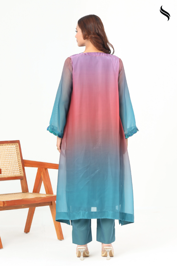 Teal shaded zardosi work Exclusive two piece set (Teal Color) 03