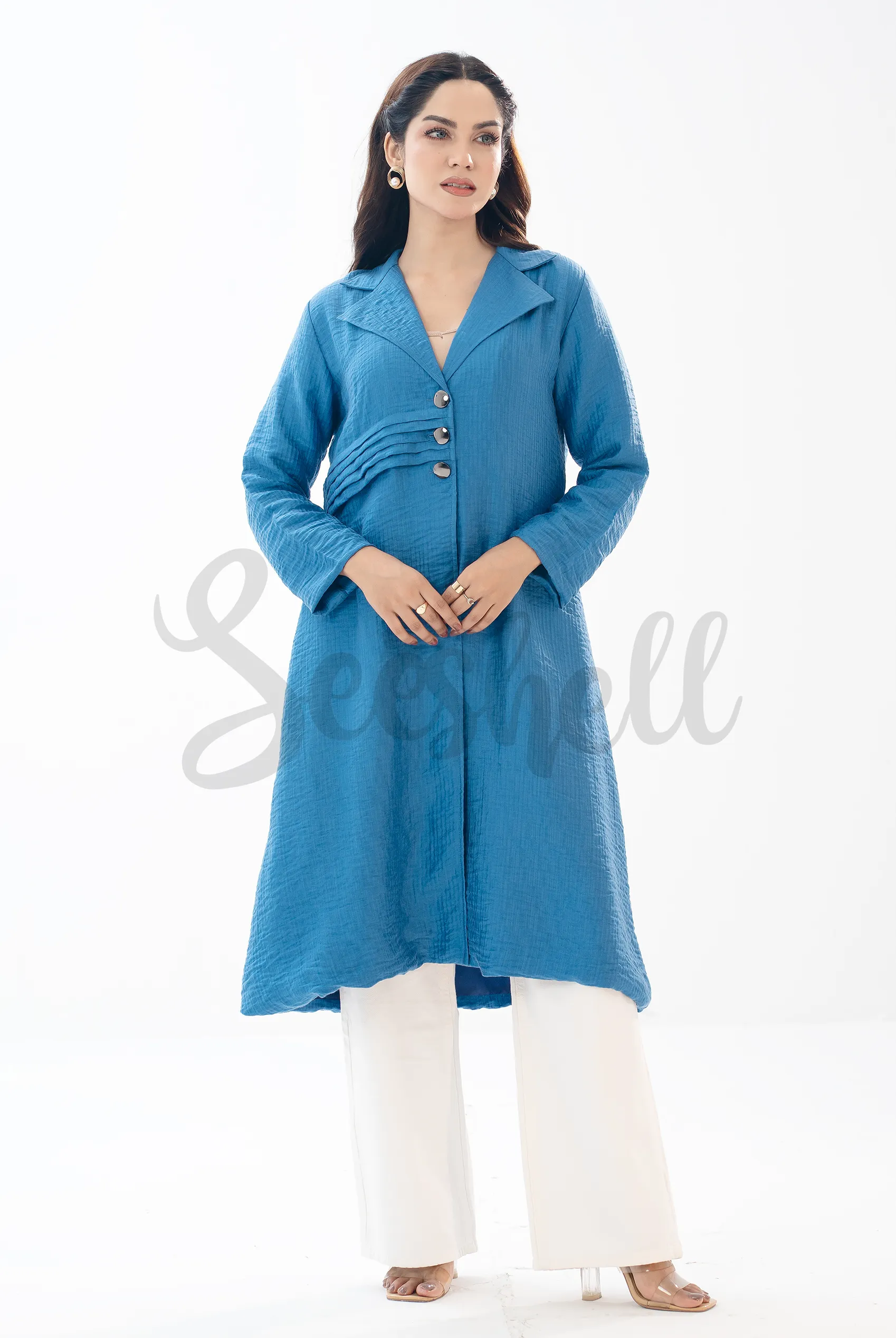 Blue Peated Coat
