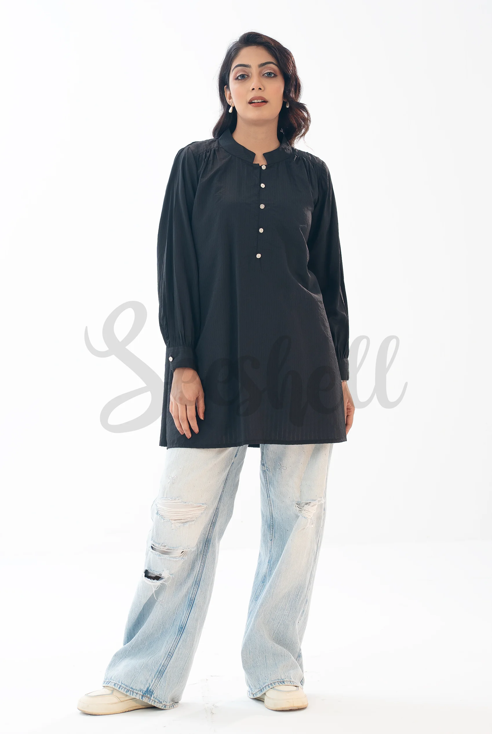 Black Blended fabric top
