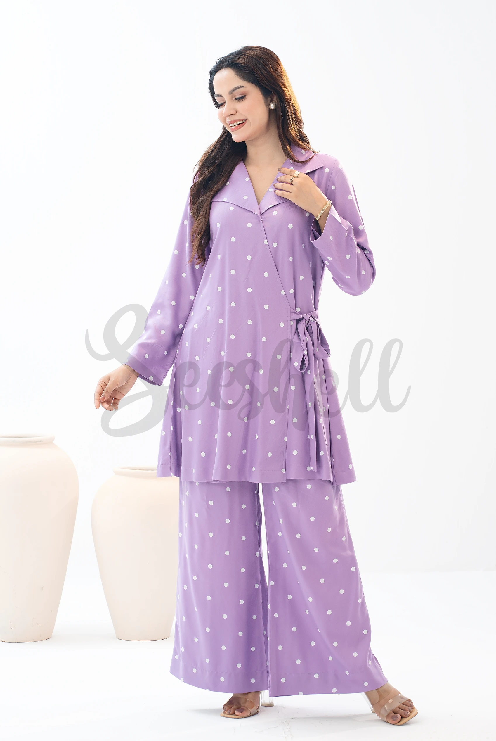 Lavender Twill viscos Co-ord set