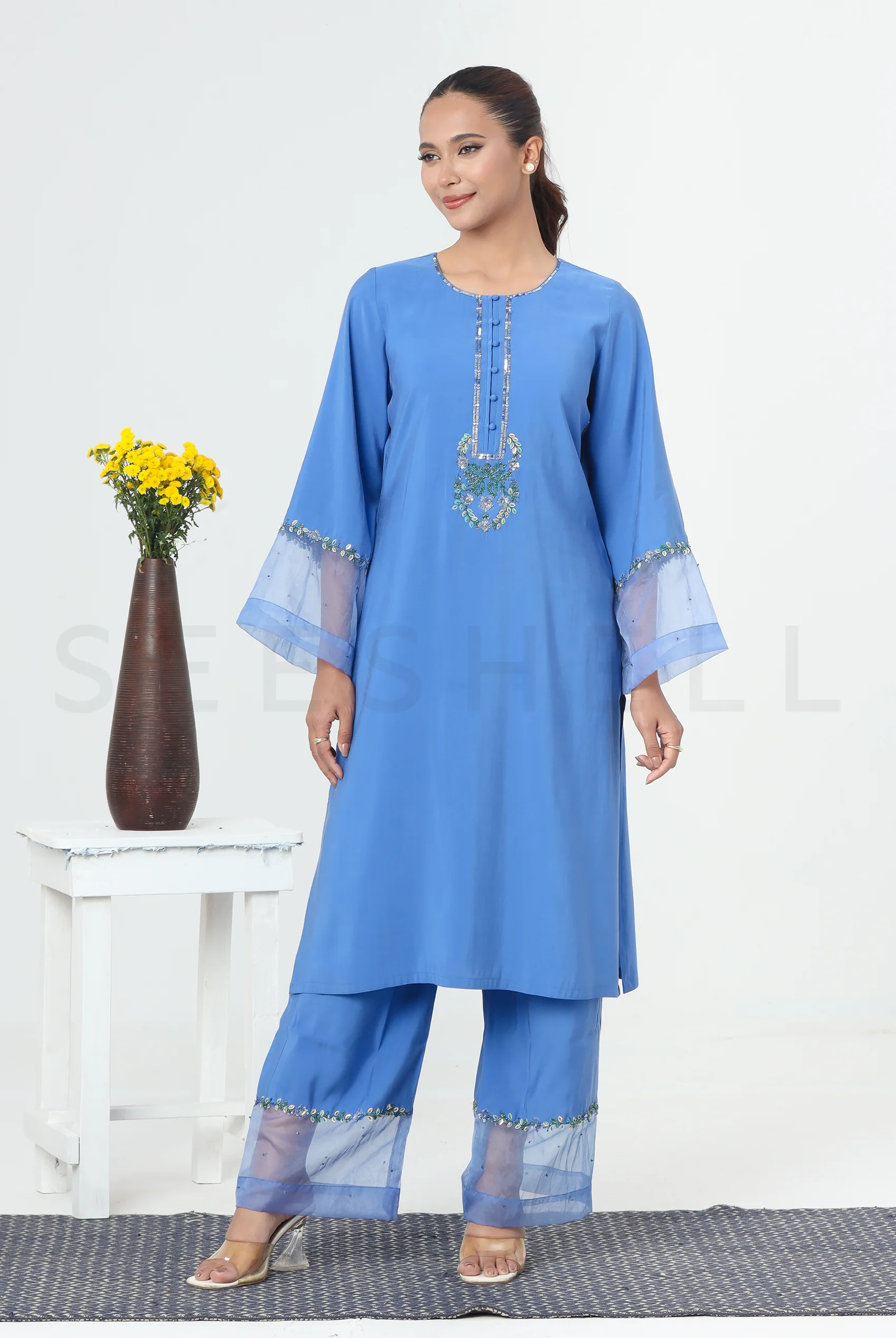 Cobalt Blue zardosi work Exclusive two piece set