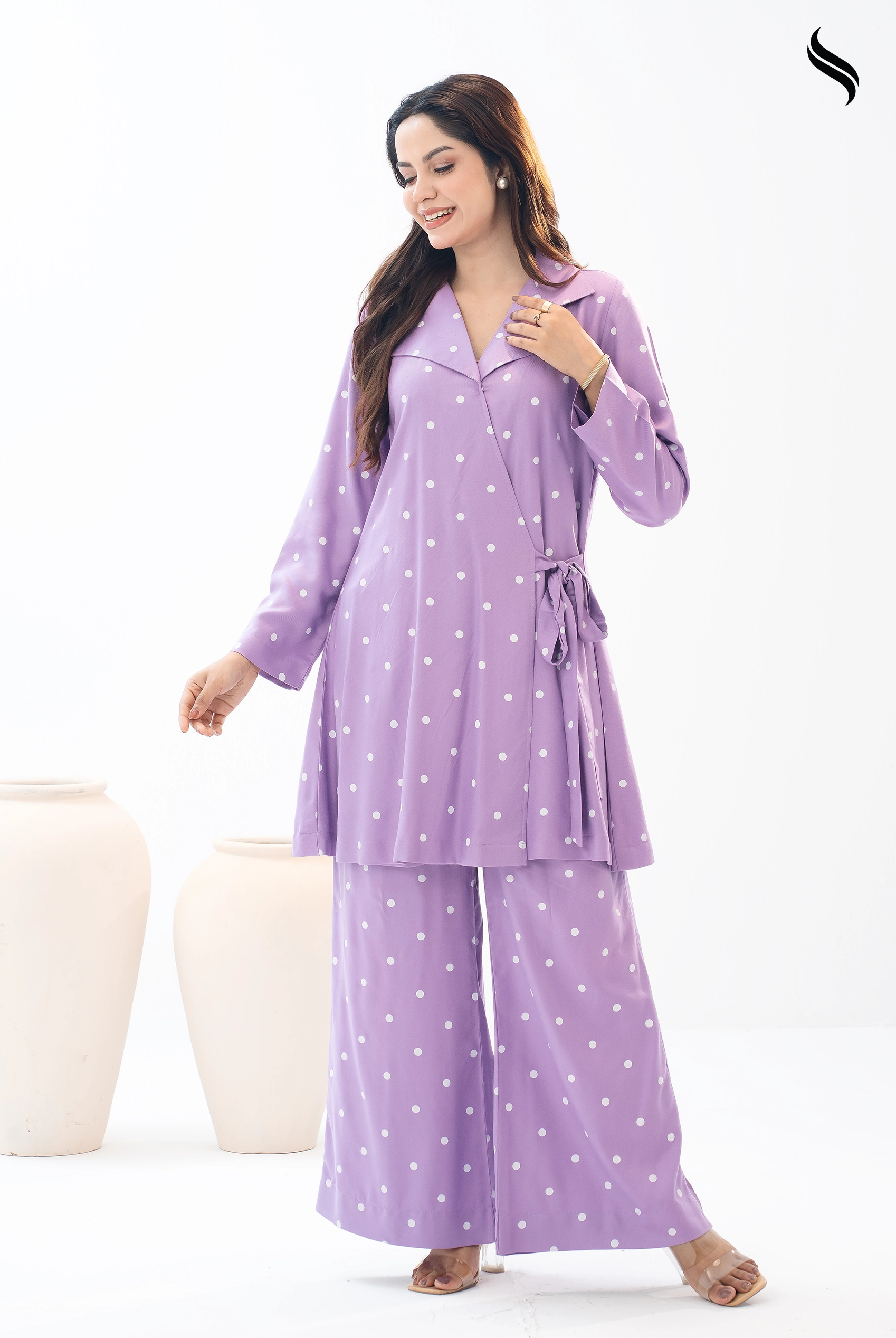 Lavender Twill viscos Co-ord set (Lavender Color) 01