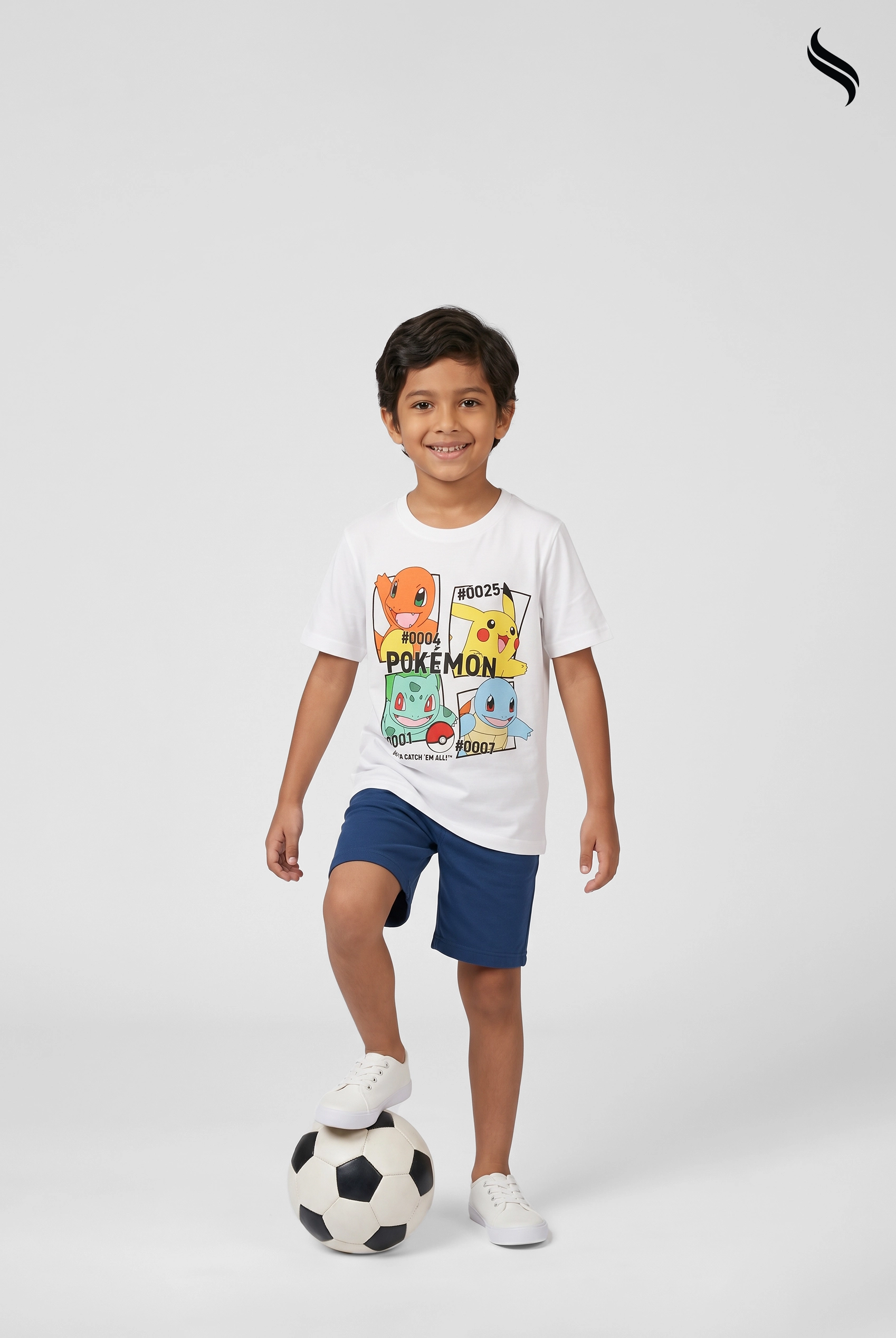 SEESHELL Kid's Boys T-Shirt Regular Fit Dazz Pokemon Graphic White (White Color) 02
