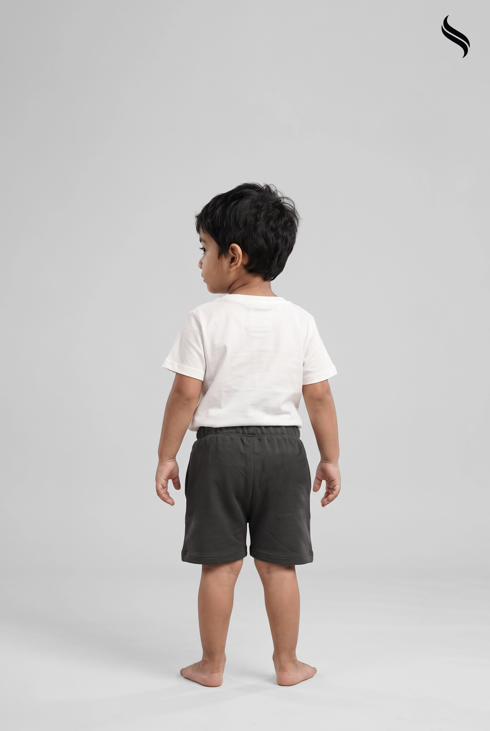 SEESHELL Kid's French Terry Unisex Sweat shorts Ash (Ash Color) 01