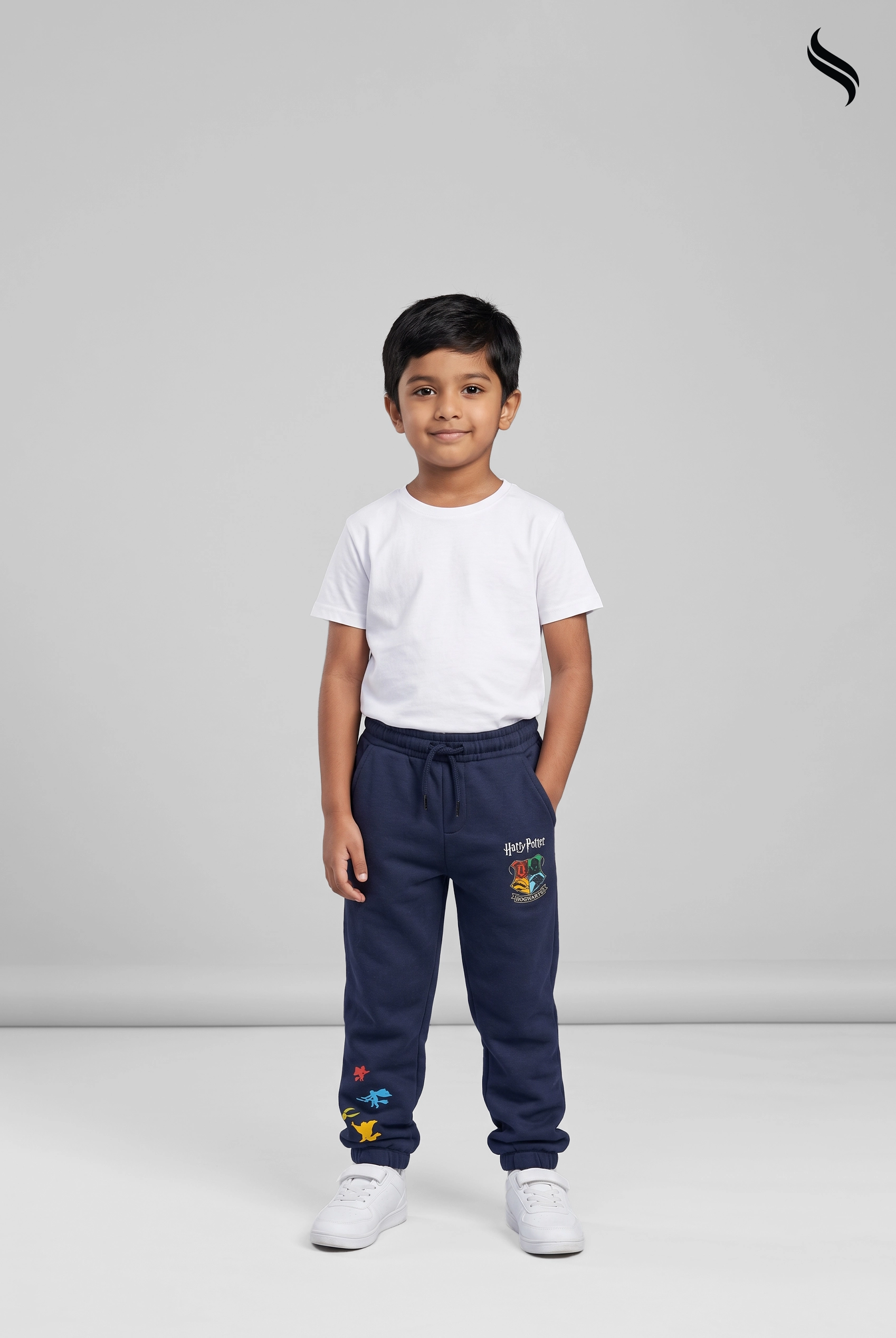 SEESHELL Kid's Jogger Unisex Cotton Graphic Print Navy blue (Navy blue Color) 02